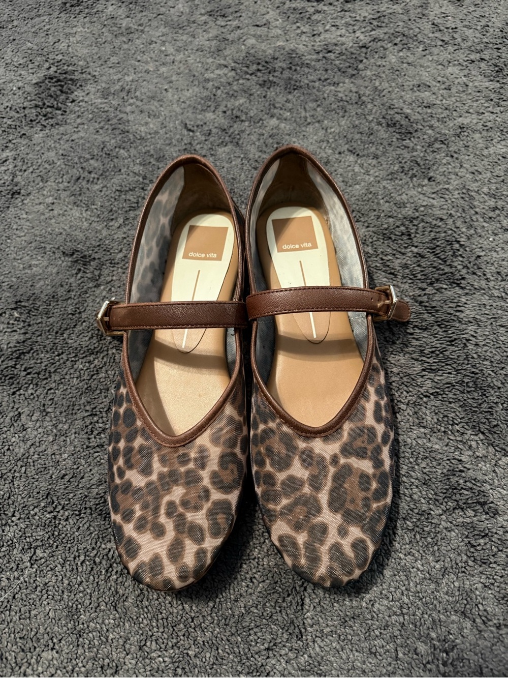 Dolce Vita Leopard Mesh Mary Jane Flats